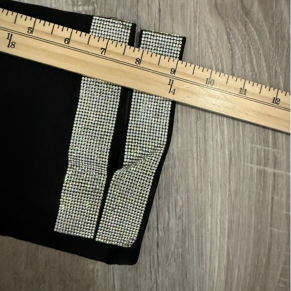 WHY Dress Black Rhinestone Graphic Face Tee Shirt Women’s XL Glam Sparkle - Picture 11 of 11